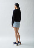 Printed Denim Mini Skirt