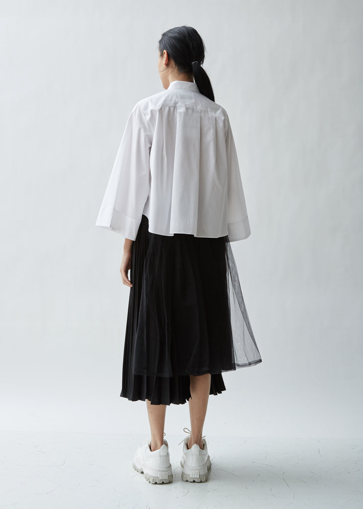 Satin and Tulle Pleated Skirt