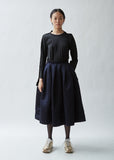 Pleated Satin Garment Treated Skirt