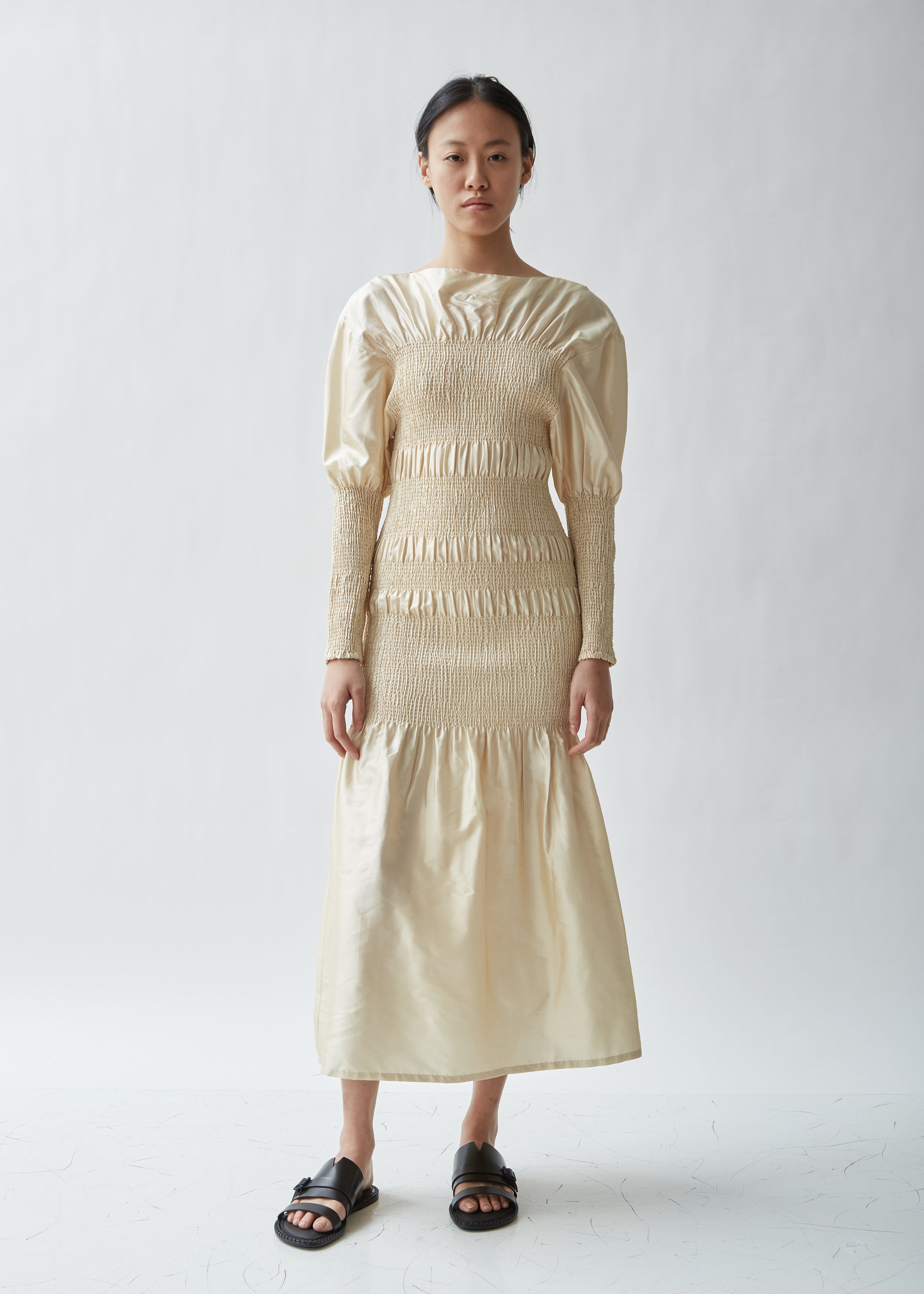 Coripe Smocked Silk Dress La Garonne Coripe Smocked Silk Dress La Garonne