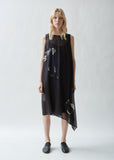 Asymmetric Sleeveless Poppy Printed Dress