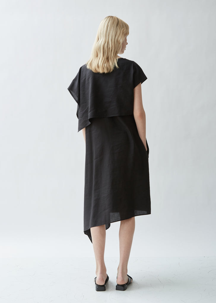 Asymmetrical Sleeveless Cape Dress