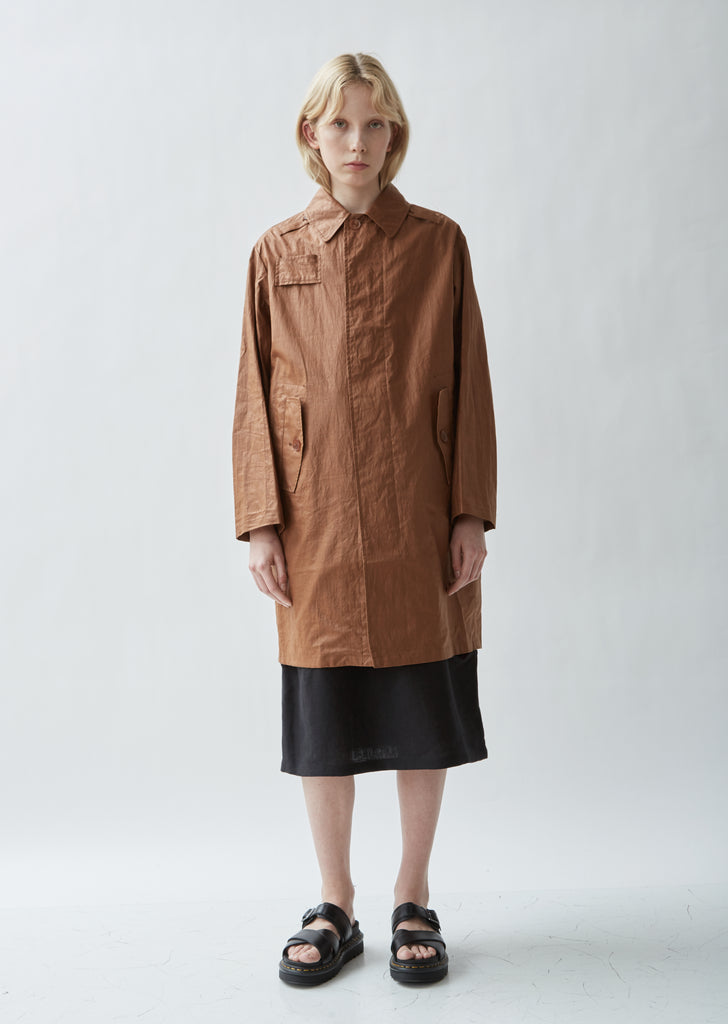 Carlus Coated Linen Coat