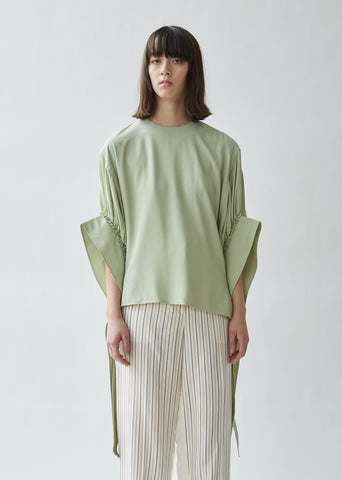 Exaggerated Ruched Sleeve Top