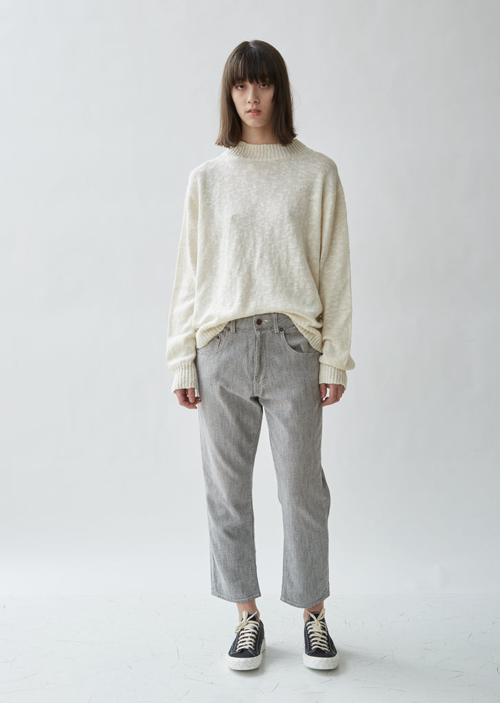 Cable Trim Cotton & Wool Sweater