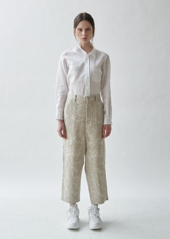 Linen Jacquard B Pattern Trousers