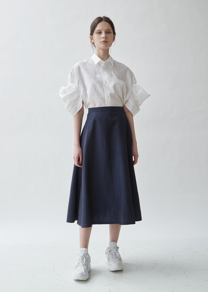 Wool Linen Herringbone Skirt
