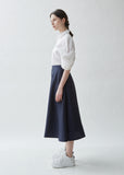 Wool Linen Herringbone Skirt