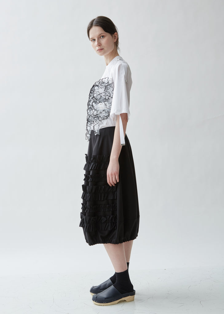 Polyester Rayon Twill x Silk Taffeta Skirt
