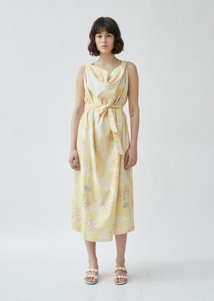 Floral Print Tie Front Dress