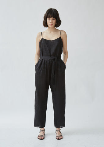 Linen Shantung Canvas Jumpsuit