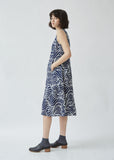 Linen Wave Pattern Sleeveless Dress
