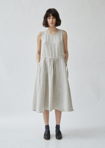 Linen Crewneck Sleeveless Dress