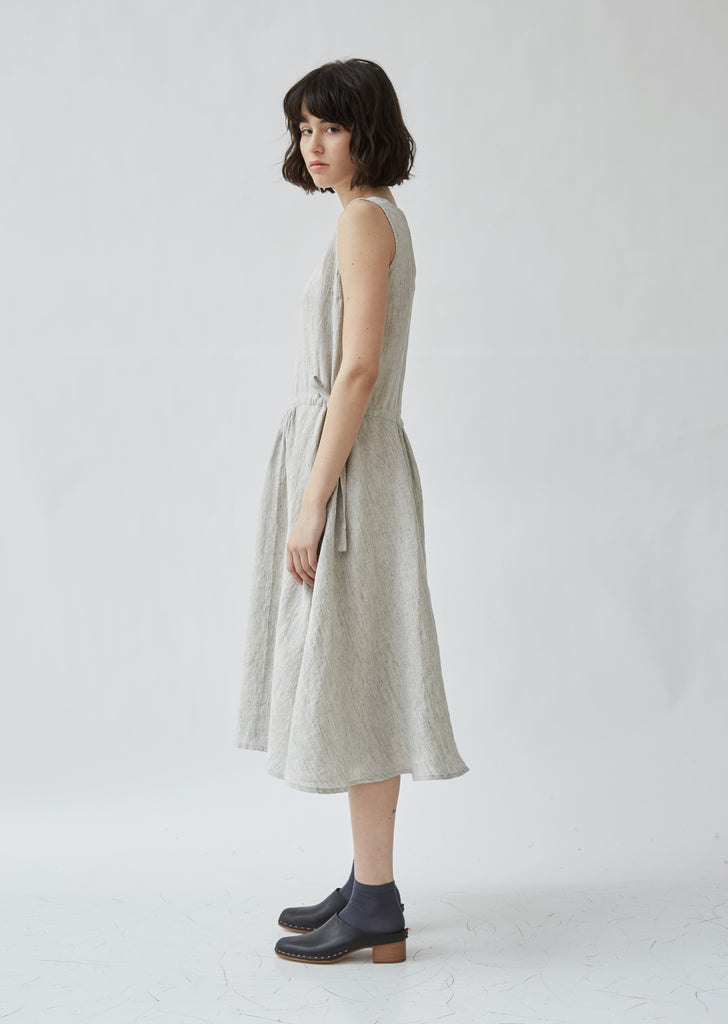 Linen Crewneck Sleeveless Dress
