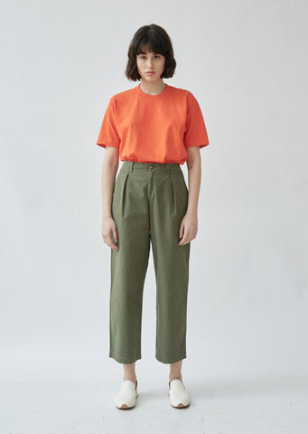 Cotton Poplin Tuck Work Pants