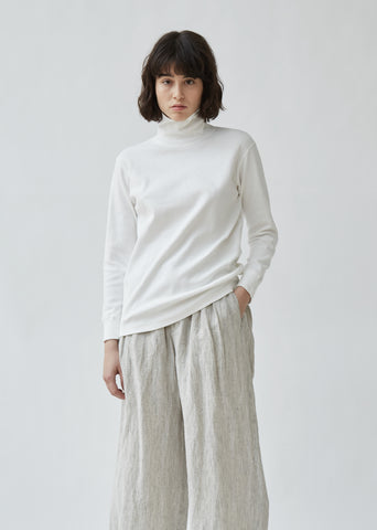 Slub Cotton Rib Turtleneck Tee