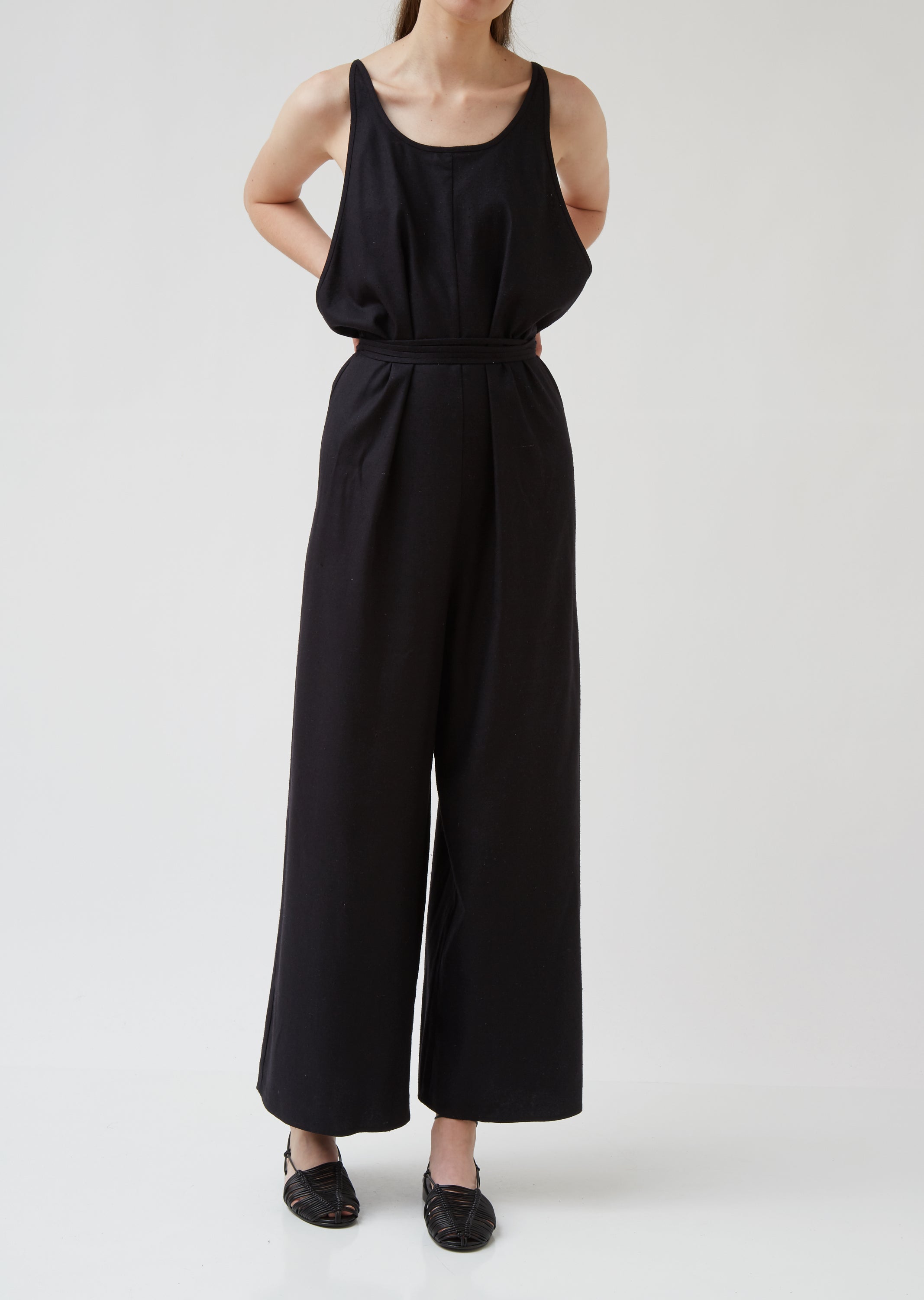 Raw Silk Otay Jumpsuit - X-Small / Black/raw Silk