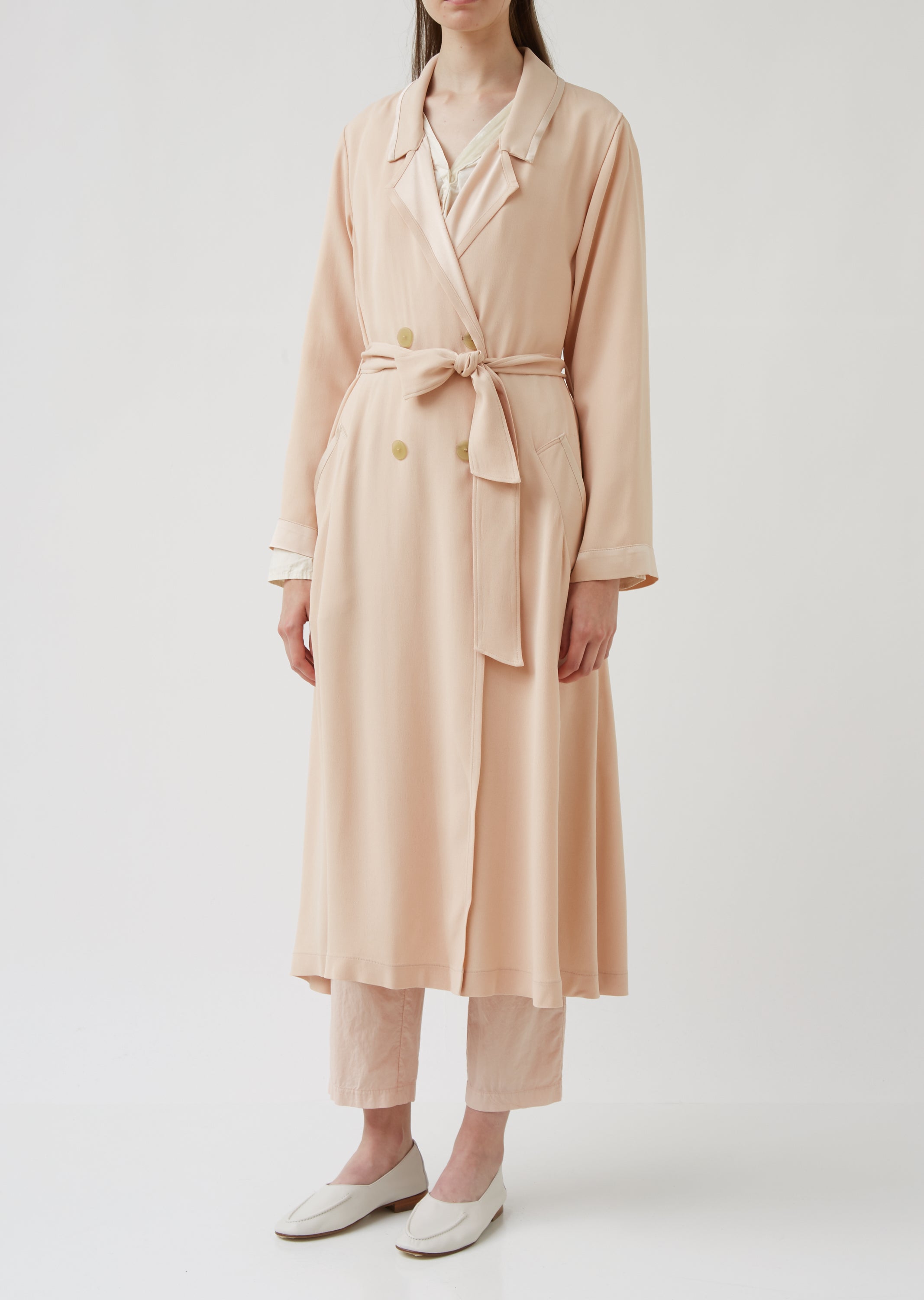 Duster Satin Trench Coats Blush Duster Coat Being Chic Blush Satin