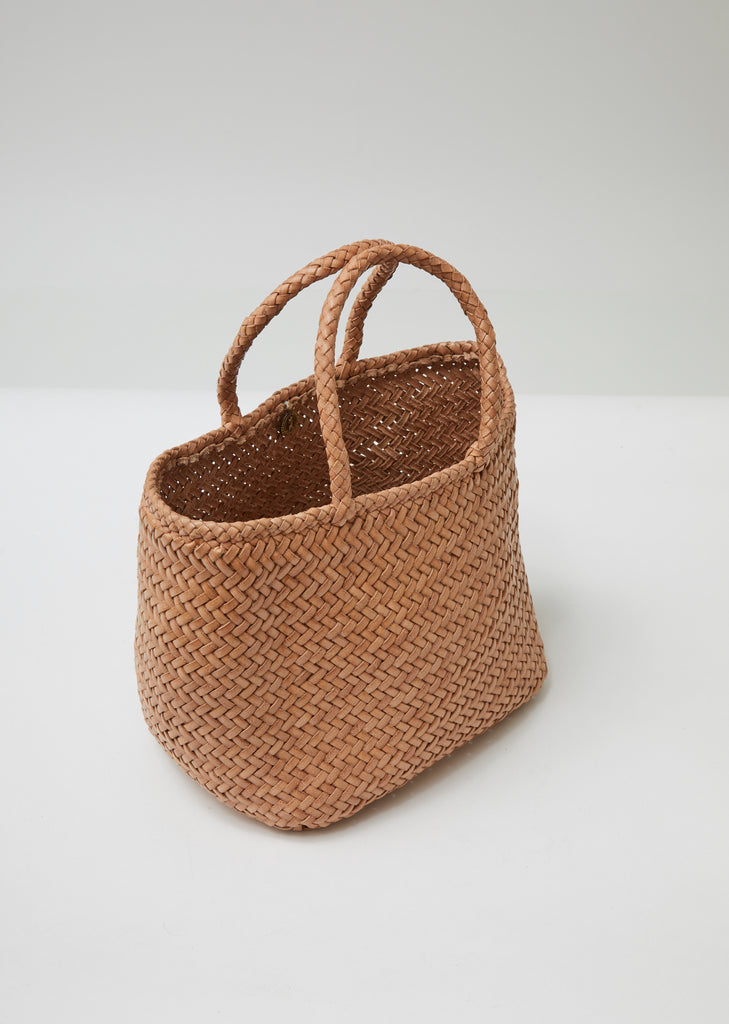 Grace Woven Leather Basket Bag