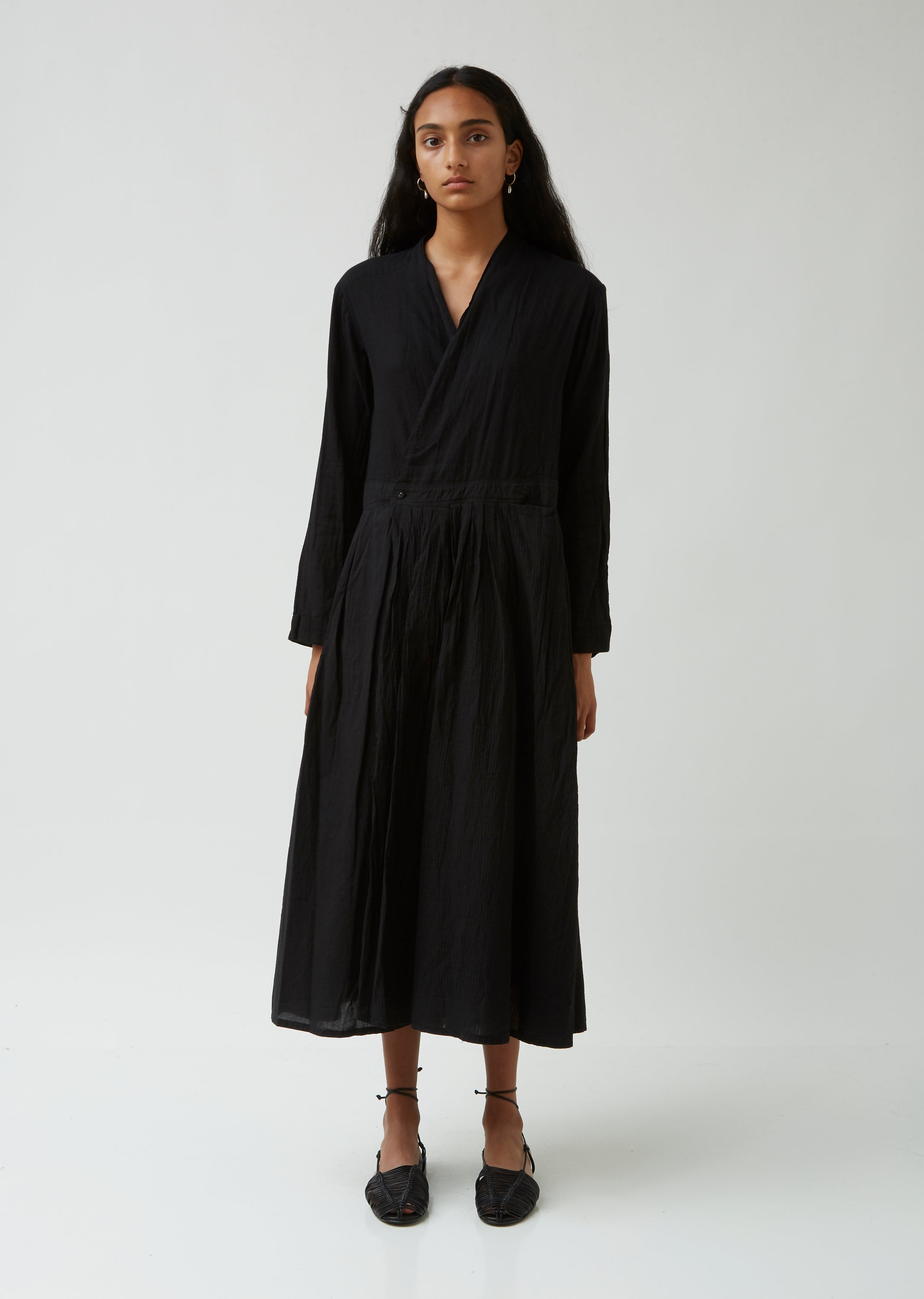japanese pleated dress Pleated Linen Dress: Handmade Japanese Style School Dress With Pockets