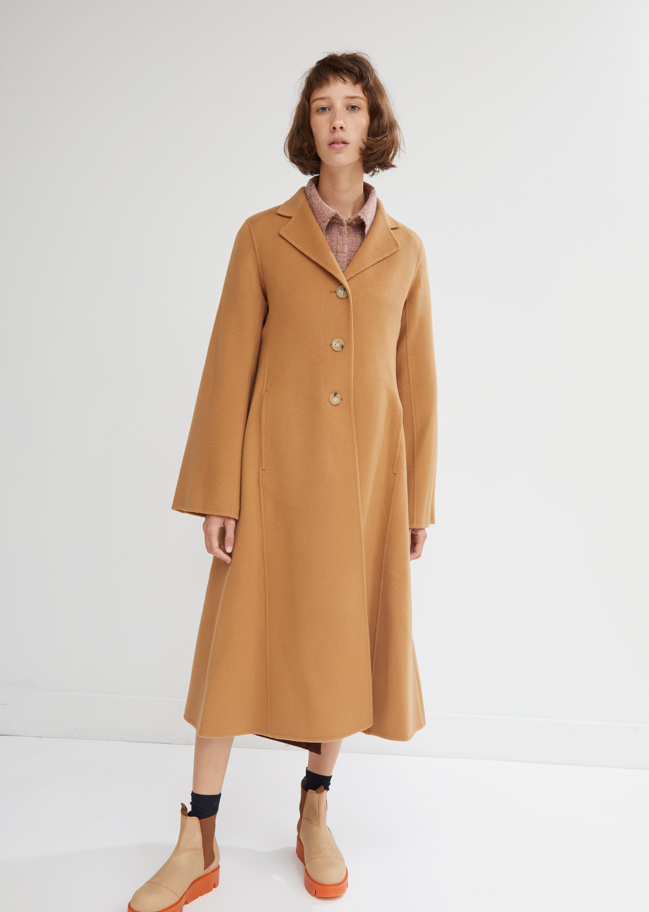 休日限定 FANOSTUDIOS COWHORN BUTTON WOOL COAT - ジャケット/アウター