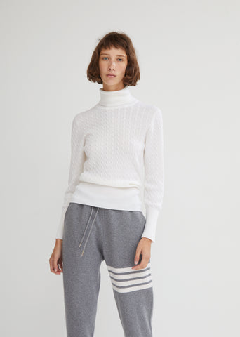 Fine Wool Baby Cable Turtleneck