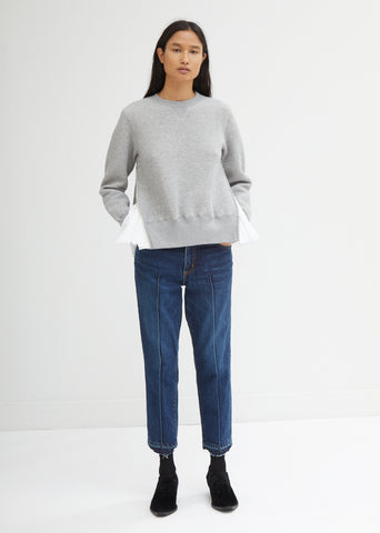 Denim Pintuck Pants