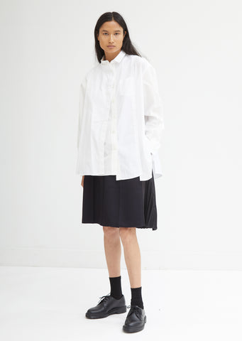 Layered White Poplin Shirt