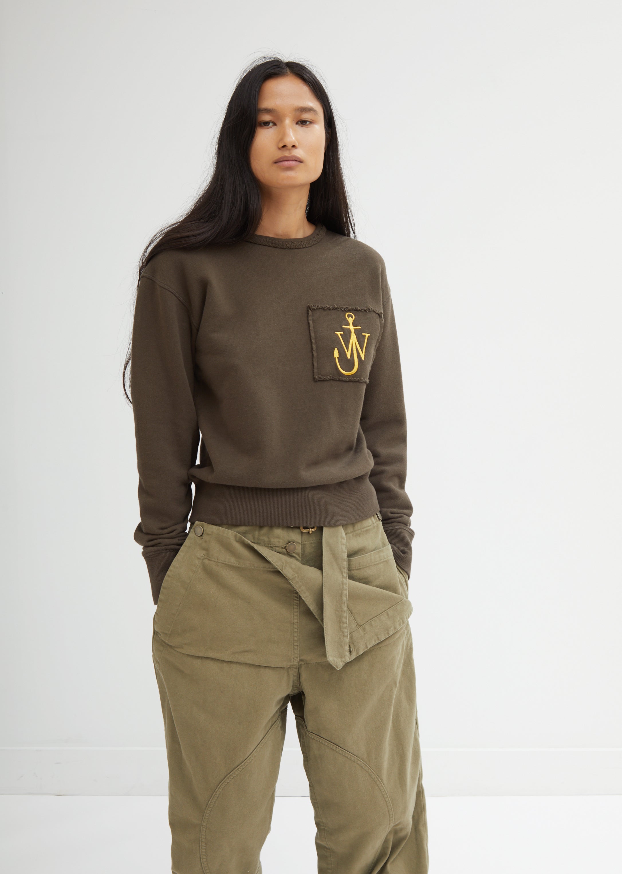 Raw Edge Logo Sweatshirt With Pocket Detail by J.W. Anderson