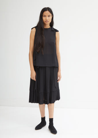 Pleated Skirt with Bows