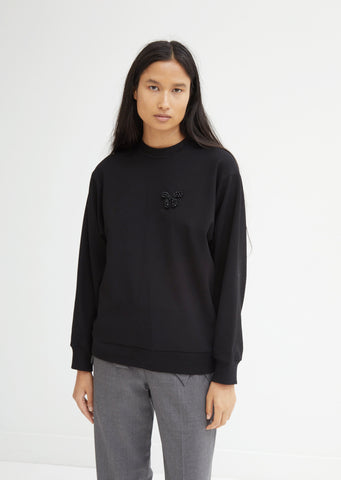 Beaded Bow Sweatshirt
