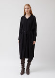 Wool-Linen Belted Trench Dress