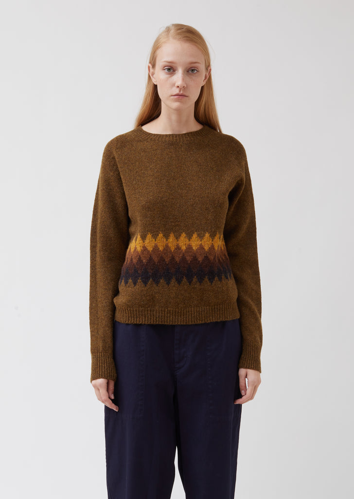 Banded Fairisle Wool Sweater