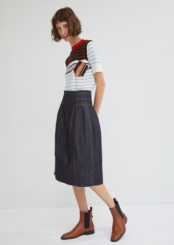 Denim Highwaisted Midi Skirt