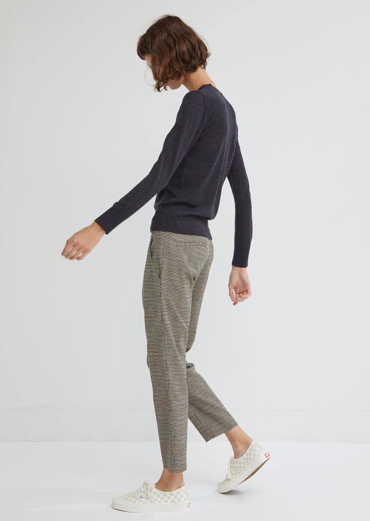 Moss London cropped checked trousers with black side stripe | ASOS