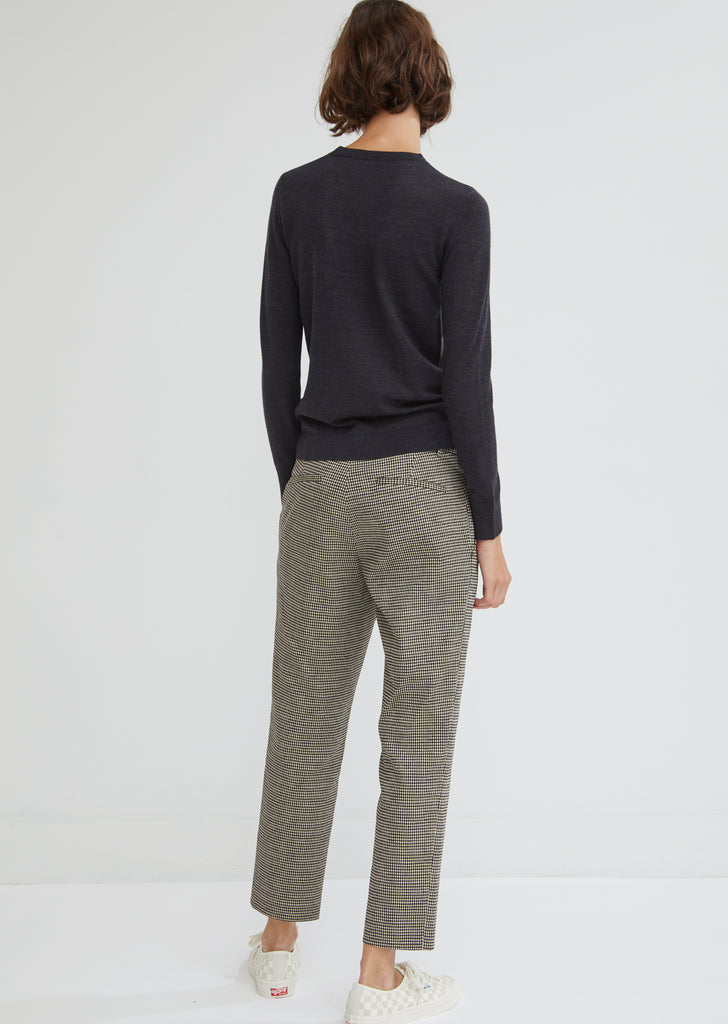 Houndstooth Check Cropped Trousers
