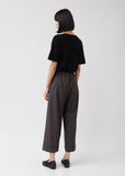 Tropical Wool Cuffed Wide Leg Pull-On Trousers