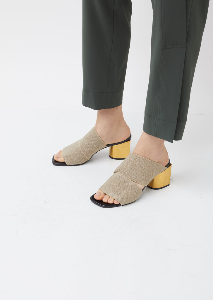 Elastic Heeled Sandals