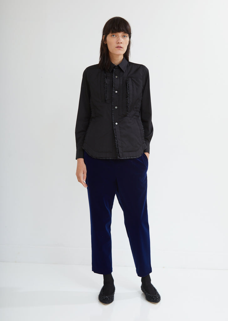 Deconstructed Cotton Button Front Top