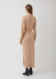 Ginger Beige Viscose-Linen Cardigan Dress