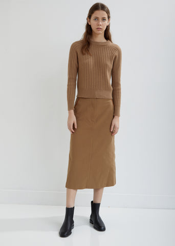 Essential Skirt with Leather Piping