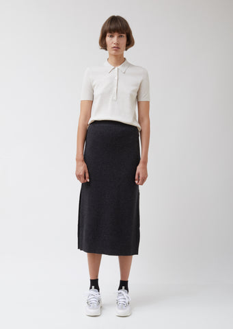 Long Cashmere Wool Pencil Skirt
