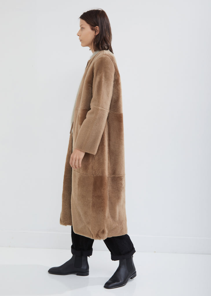 Reversible Lacon Fur and Leather Coat