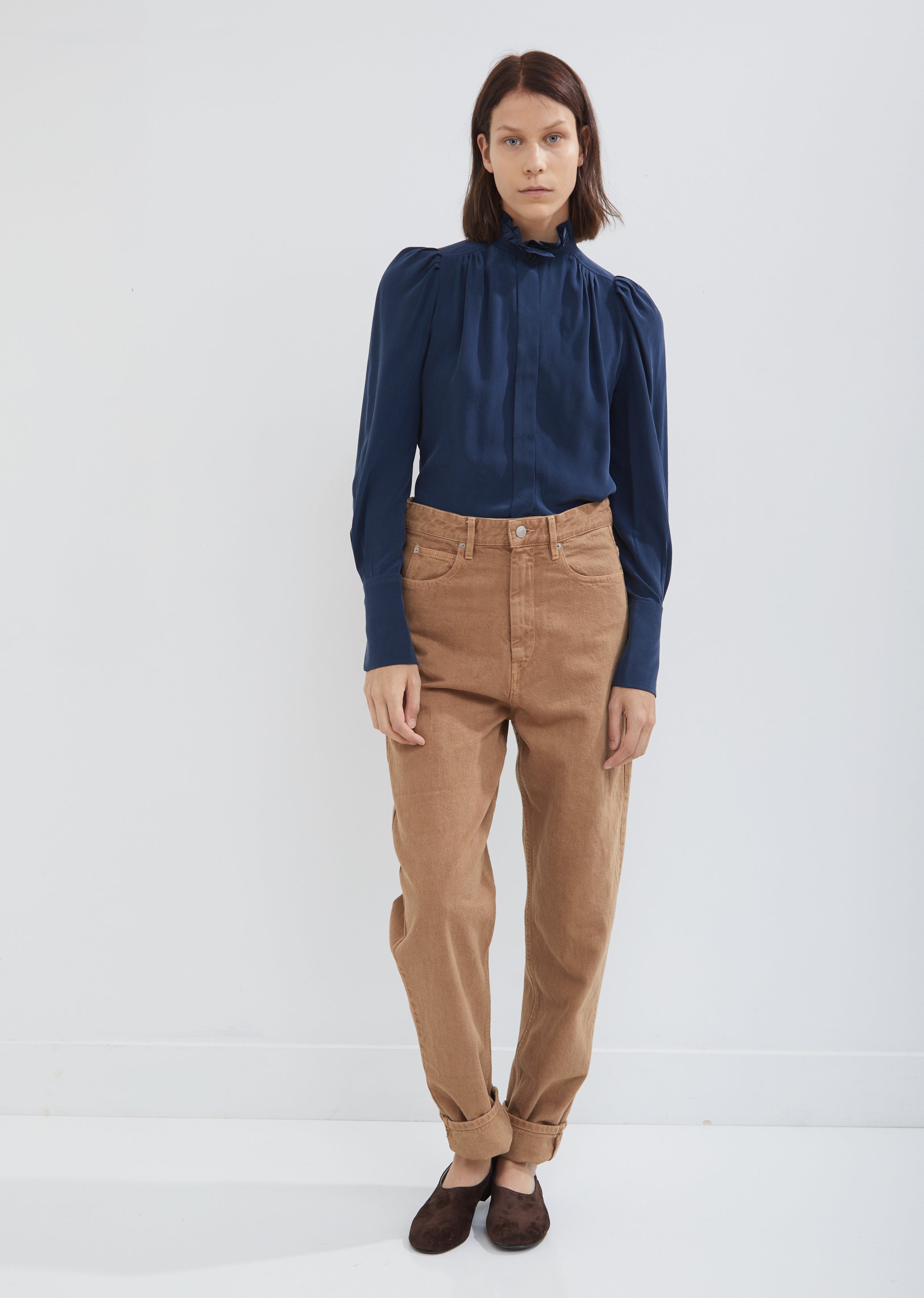 Lamia Silky Pleated Blouse by Isabel Marant- La Garonne Lamia Silky Pleated Blouse by Isabel Marant- La Garonne