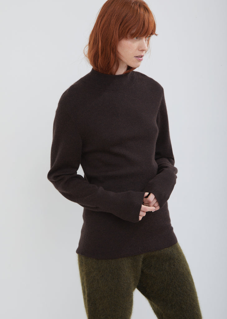 Interlock Basic Mock Neck Sweater
