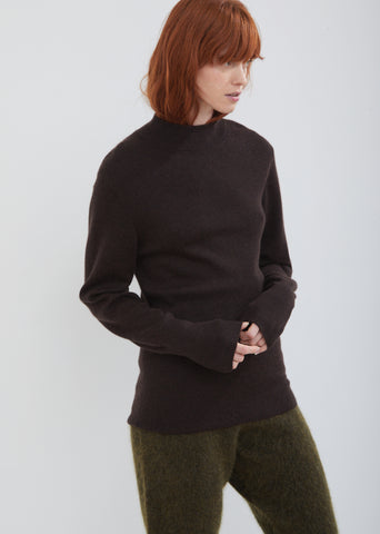 Interlock Basic Mock Neck Sweater