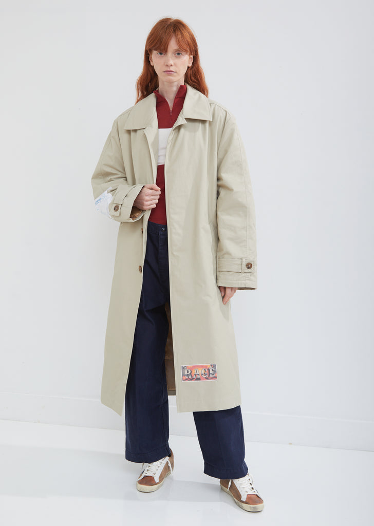 Belted Appliqué Trench Coat