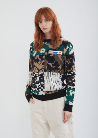 Camo Jacquard Patch Sweater