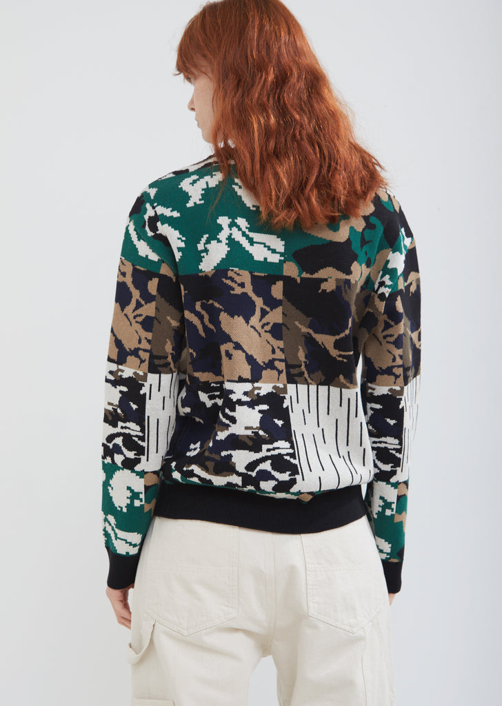 Camo Jacquard Patch Sweater