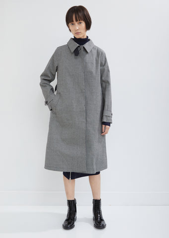 Rubberized Houndstooth Trench Coat